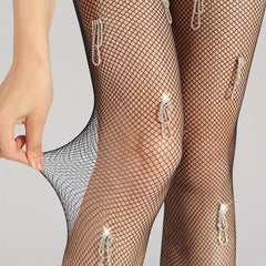 Tassel Fishnet Tights High Waist Pantyhose