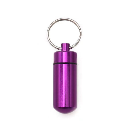 Portable Waterproof Pill Box Keychain for Emergency Medicine and Travel