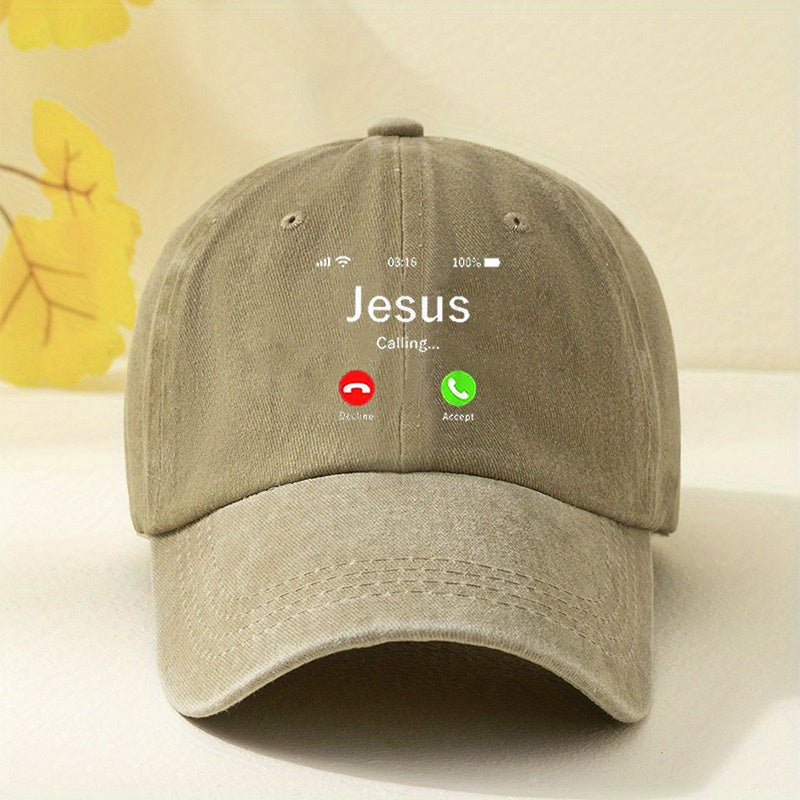 JESUS Calling Baseball Cap Washed Distressed Unisex Sun Hat