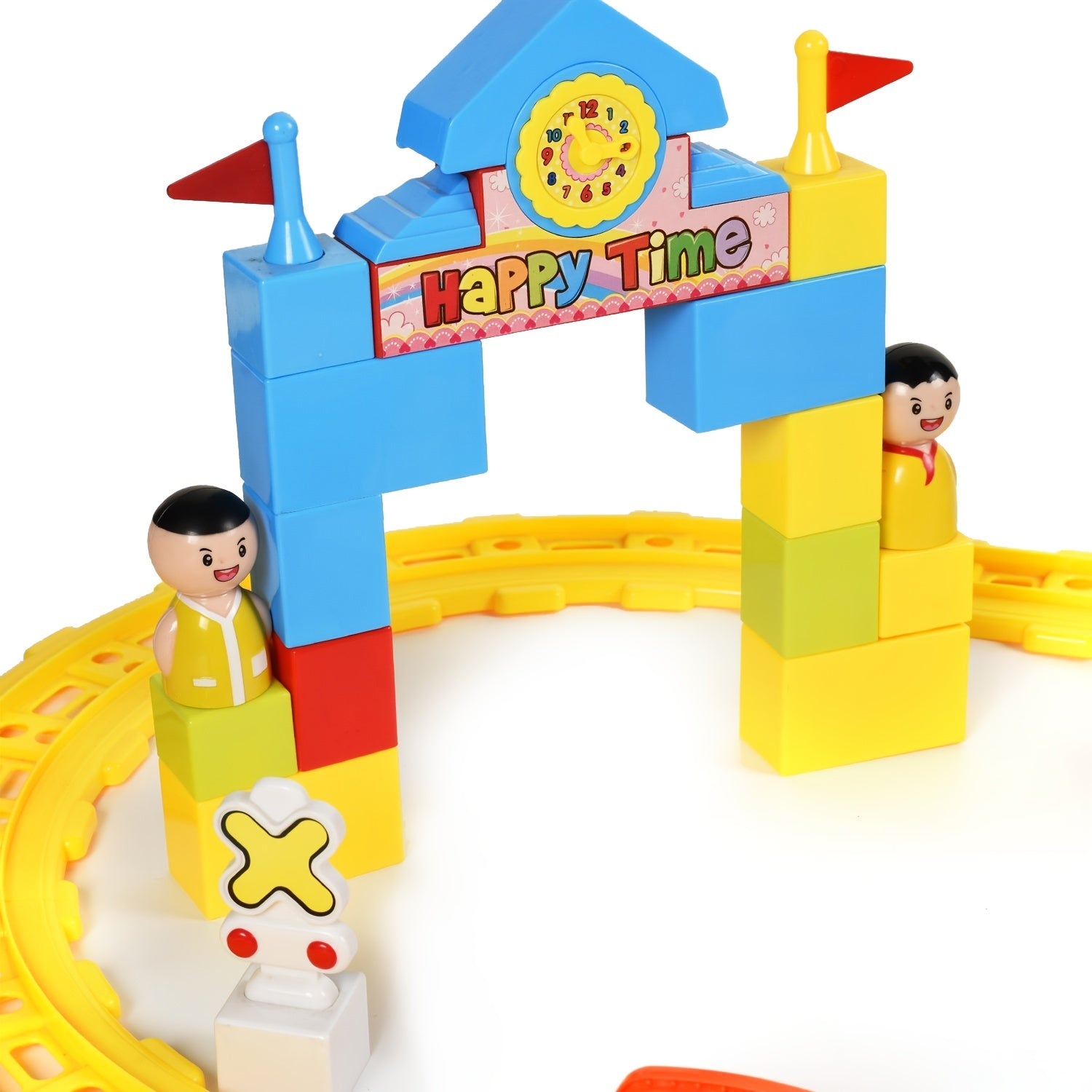 Kids' Track Building Blocks Train Toys with Light Music
