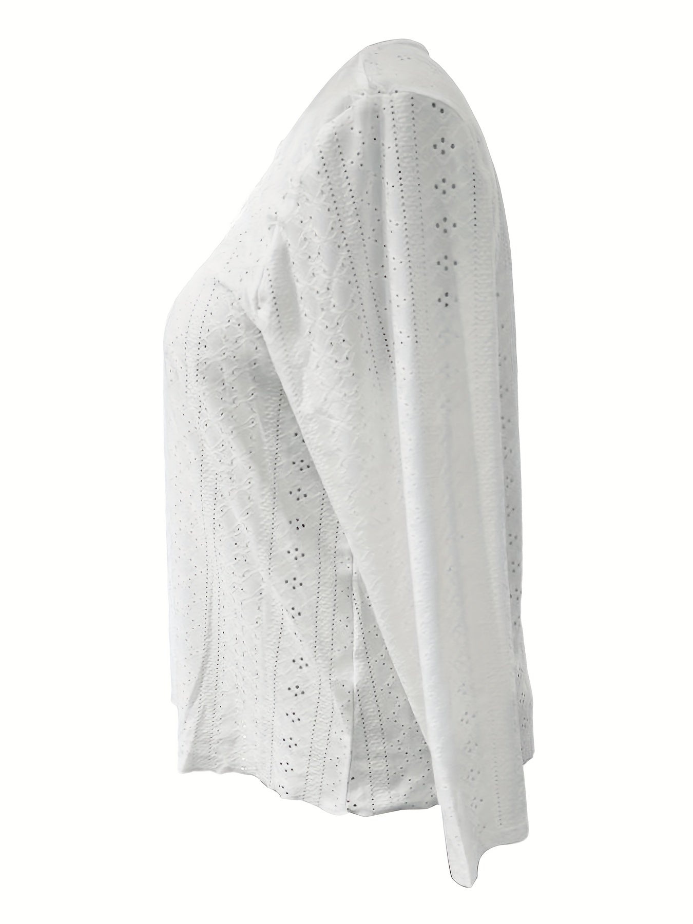  Eyelet Embroidered Long Sleeve Top