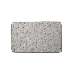 Memory Foam Bath Rug Cobblestone Embossed Bathroom Mat