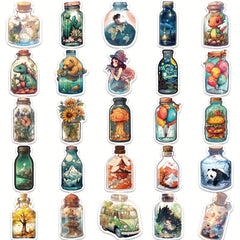 50 Cartoon Bottle Graffiti Stickers for Laptop Water Bottle Luggage Helmet