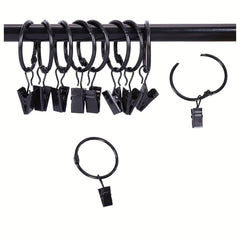 Stainless Steel Curtain Rings with Clips, Easy Installation, Vintage Finish