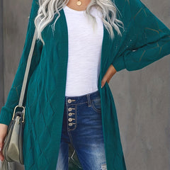  Women's Eyelet Embroidered Open Front Cardigan