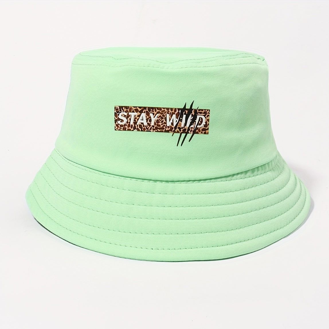 Leopard Bucket Hat Green Printed Fisherman Cap
