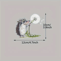 Hedgehog Dandelion DIY Iron on Heat Transfer Sticker Patch