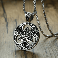 Men's Irish Celtic Silver Necklace Punk Style