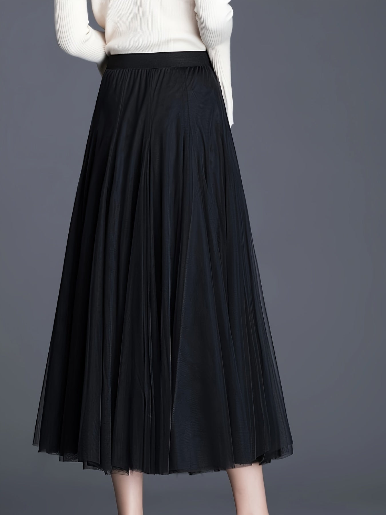 High Waist Mesh Mid-length Skirt Women's Activewear
