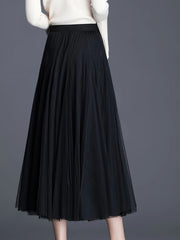 High Waist Mesh Mid-length Skirt Women's Activewear