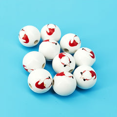 10pcs Christmas Printed Wooden Beads Set Snowman Elk Decorative