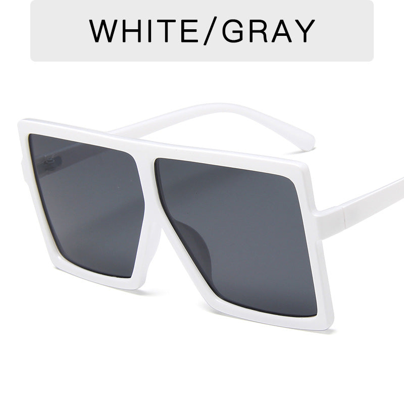 Square Sunglasses Women Female Eyewear Plastic Frame Clear Lens UV400 Shade