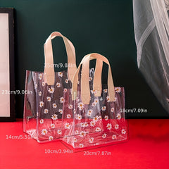 Daisy Transparent Tote Bag Plastic Jelly Bag Hand Gift PVC Toiletry Bag