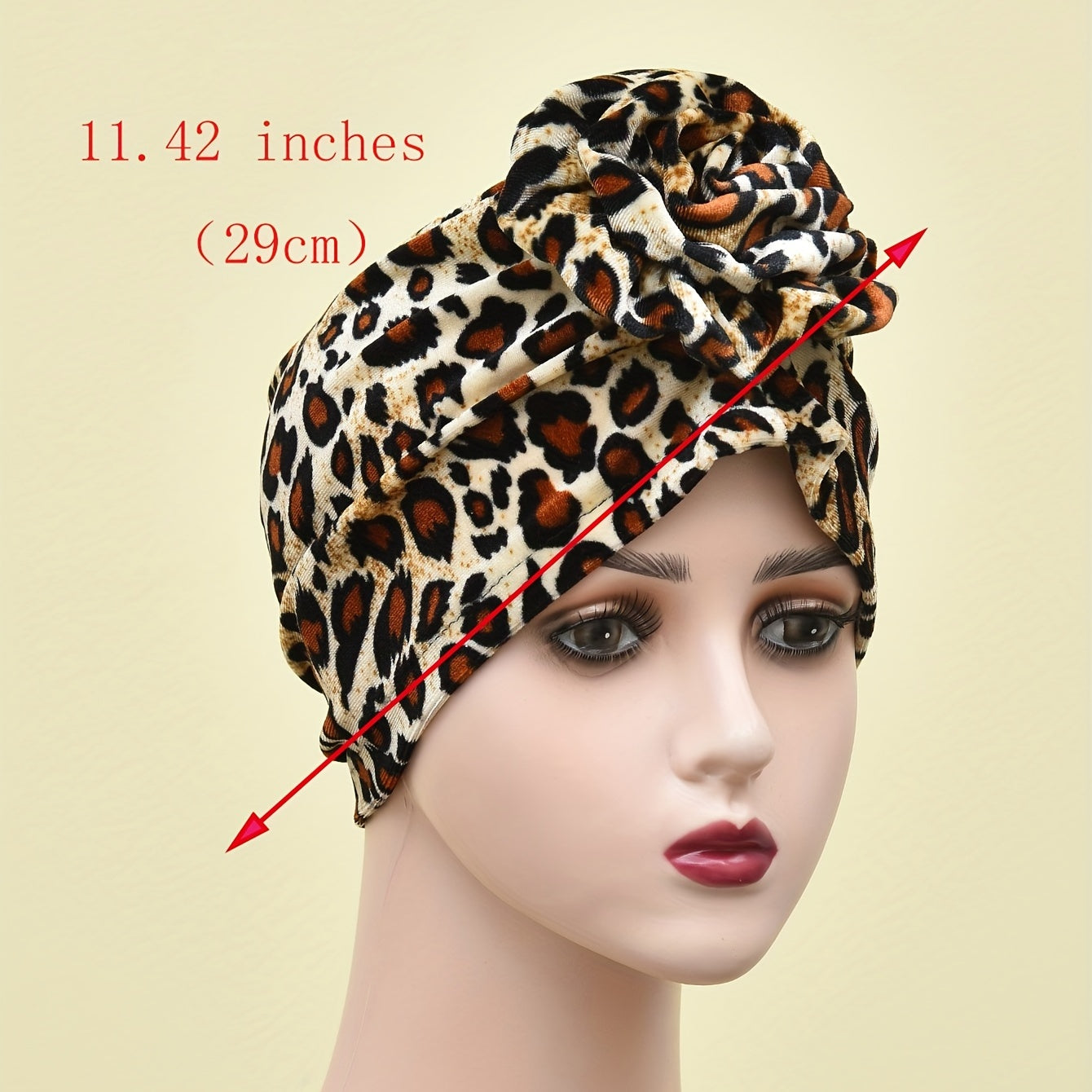 Leopard Print Turban Cap Flower Head Wrap Lightweight Bonnet Women Ramadan Hijab