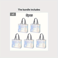 5pcs Laser Shopping Bags Gift Bags for Holiday Party Favor Bags