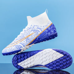 Boy's High Top Turf Football Boots Anti-Skid TF Soccer Cleats