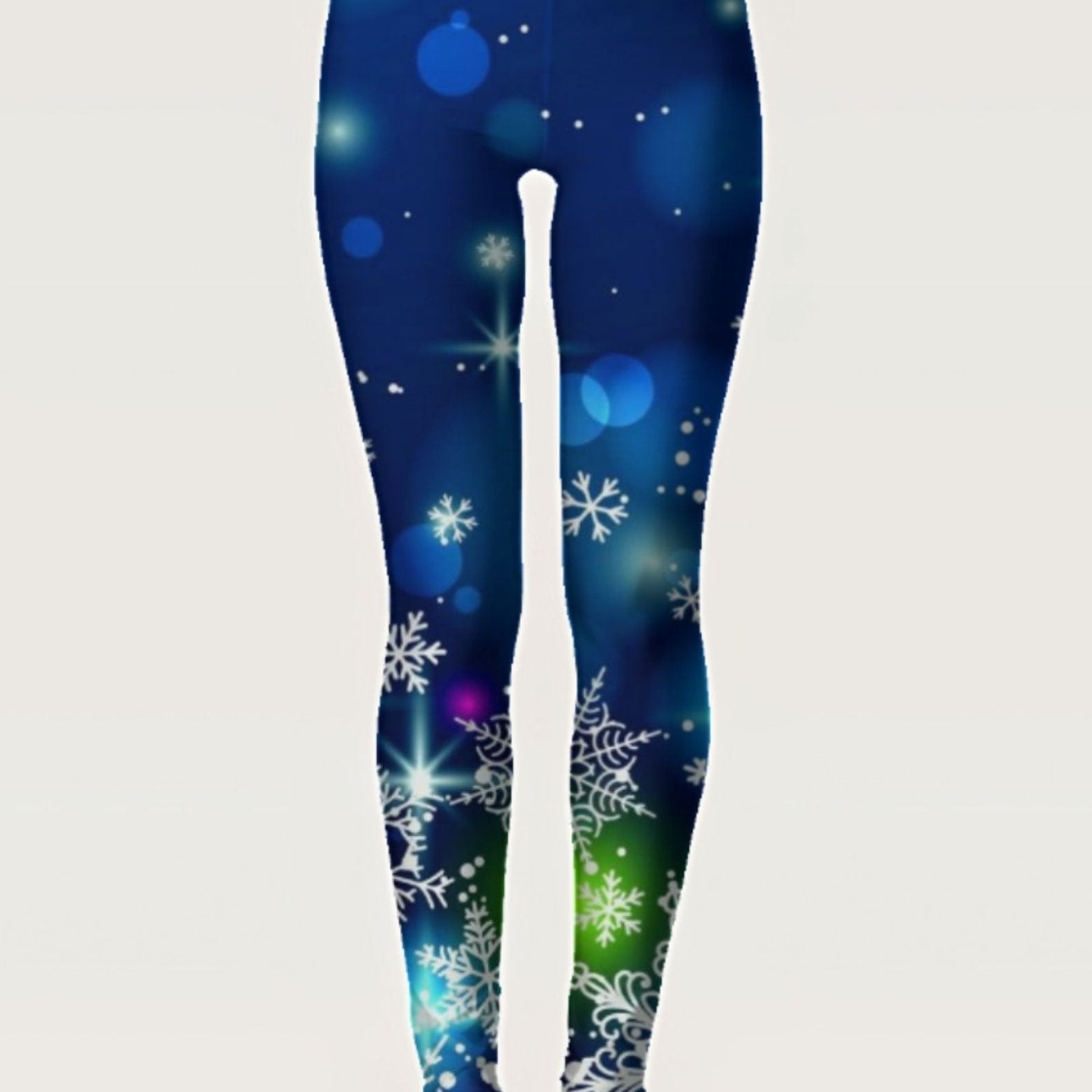 Snowflake Print Skinny Leggings Casual Stretchy Leggings