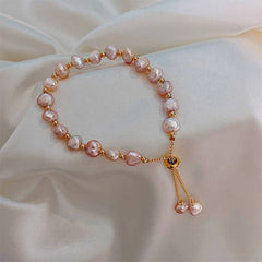 Baroque Pearl Bracelet with Gold Beads