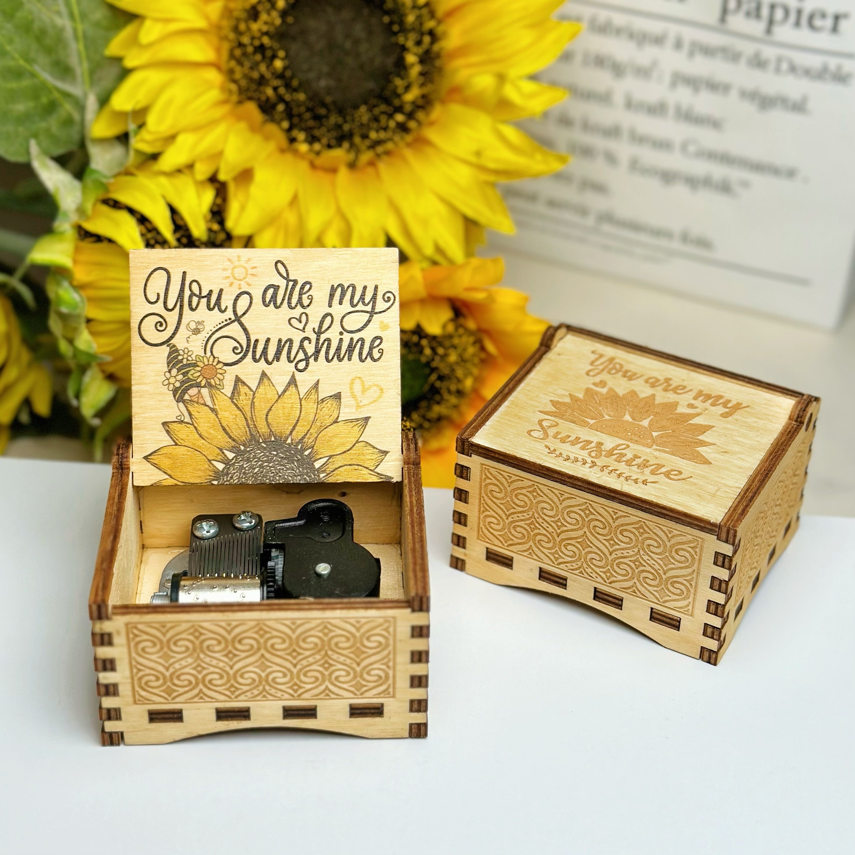 Vintage Hand Crank Music Box You Are My Sunshine Melody