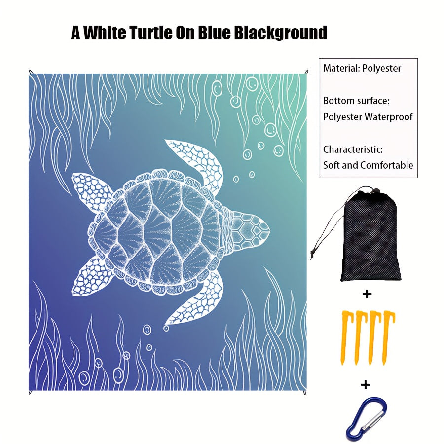 Turtles Pattern Beach Mat Portable Waterproof Blanket