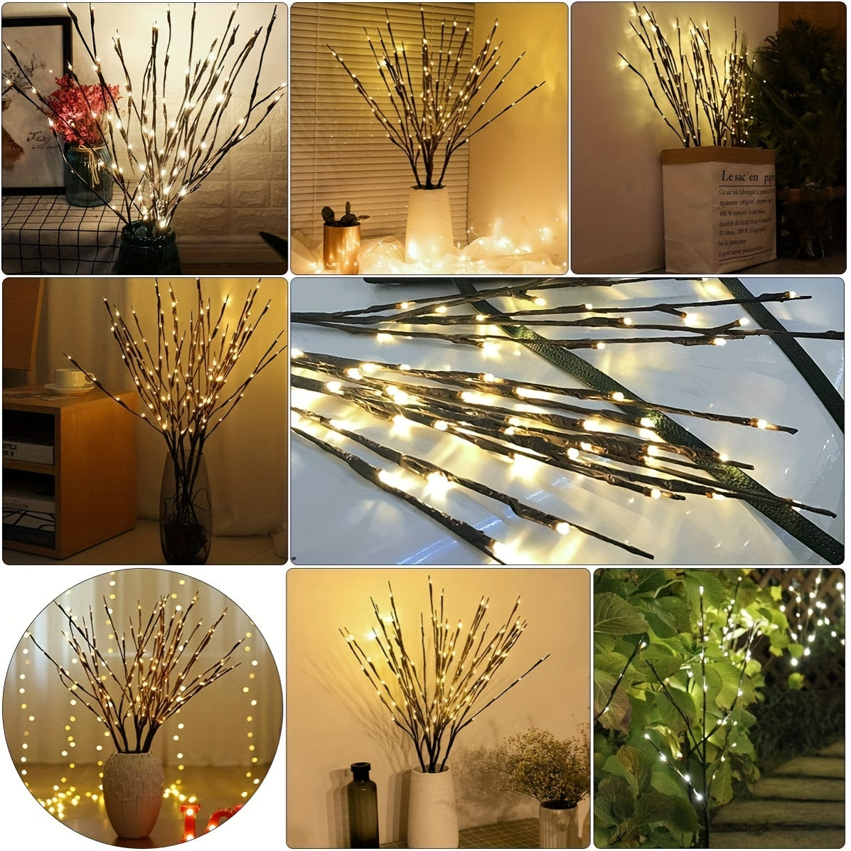 LED Branch Lights Night Light DIY Fairy Tree Lamp Energy Saving