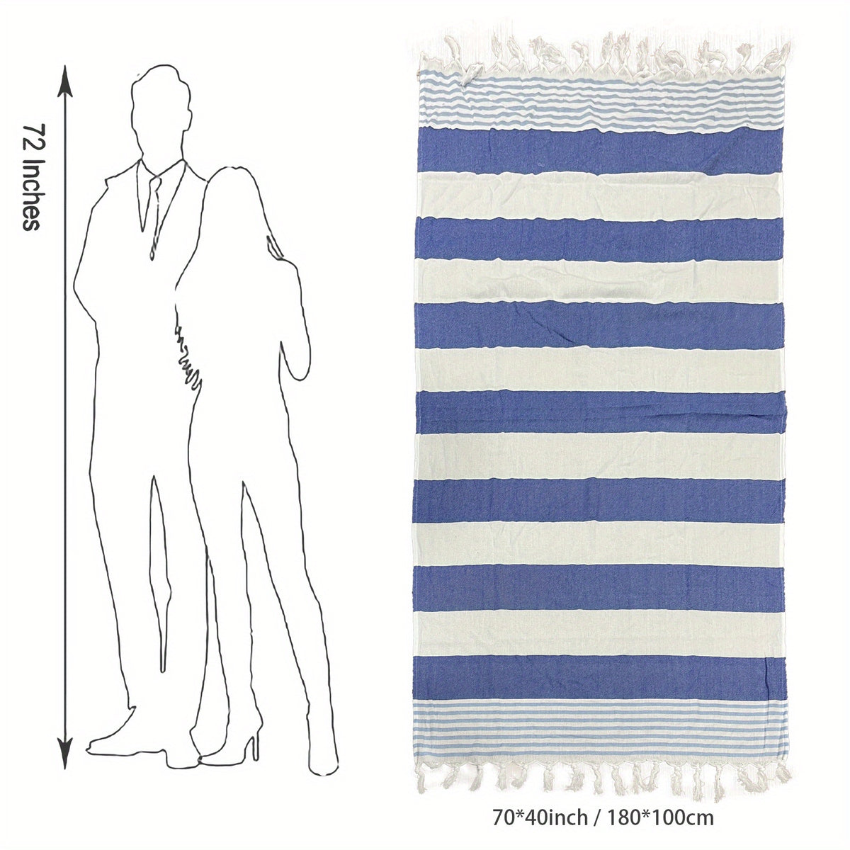 Stripe Bath Sheet Oversized Bath Towel Highly Absorbent Quick Drying