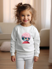 Christmas Print Girls Sweatshirt Crew Neck Pullover