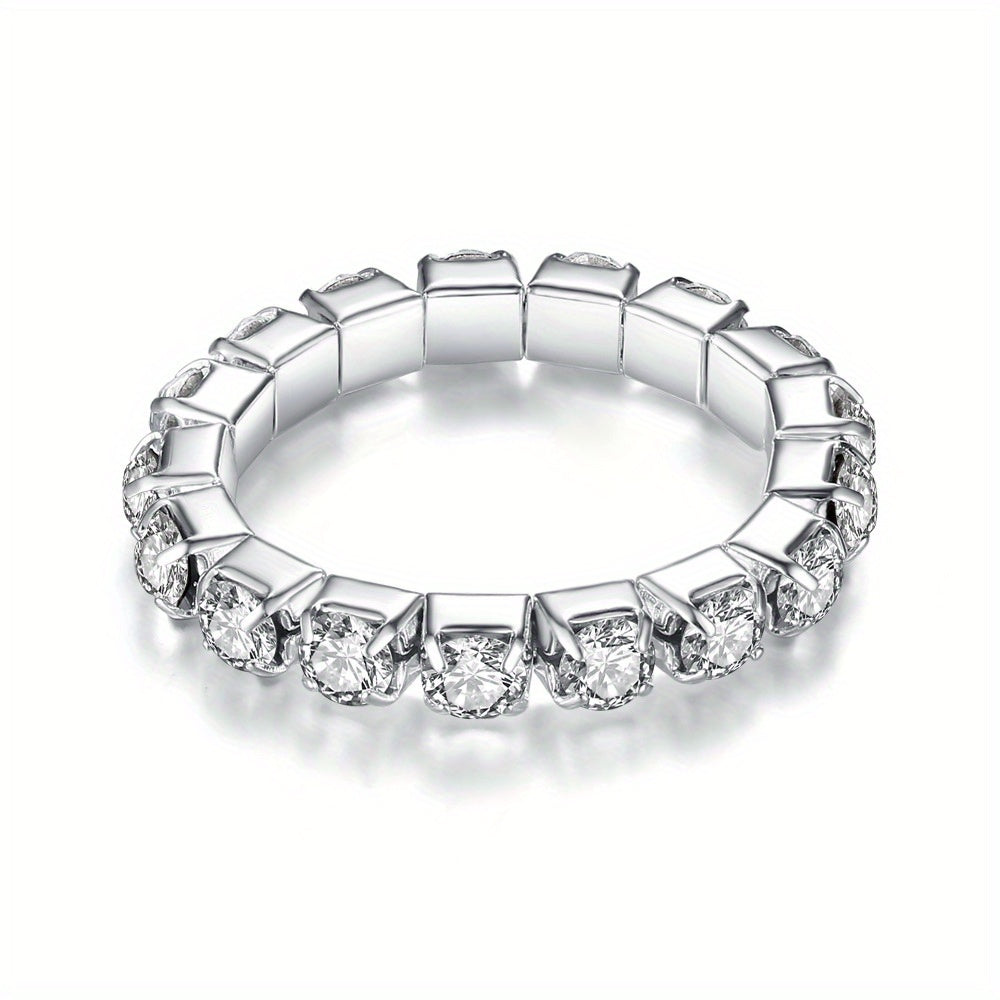 Men's Elastic Ring with Artificial Diamond