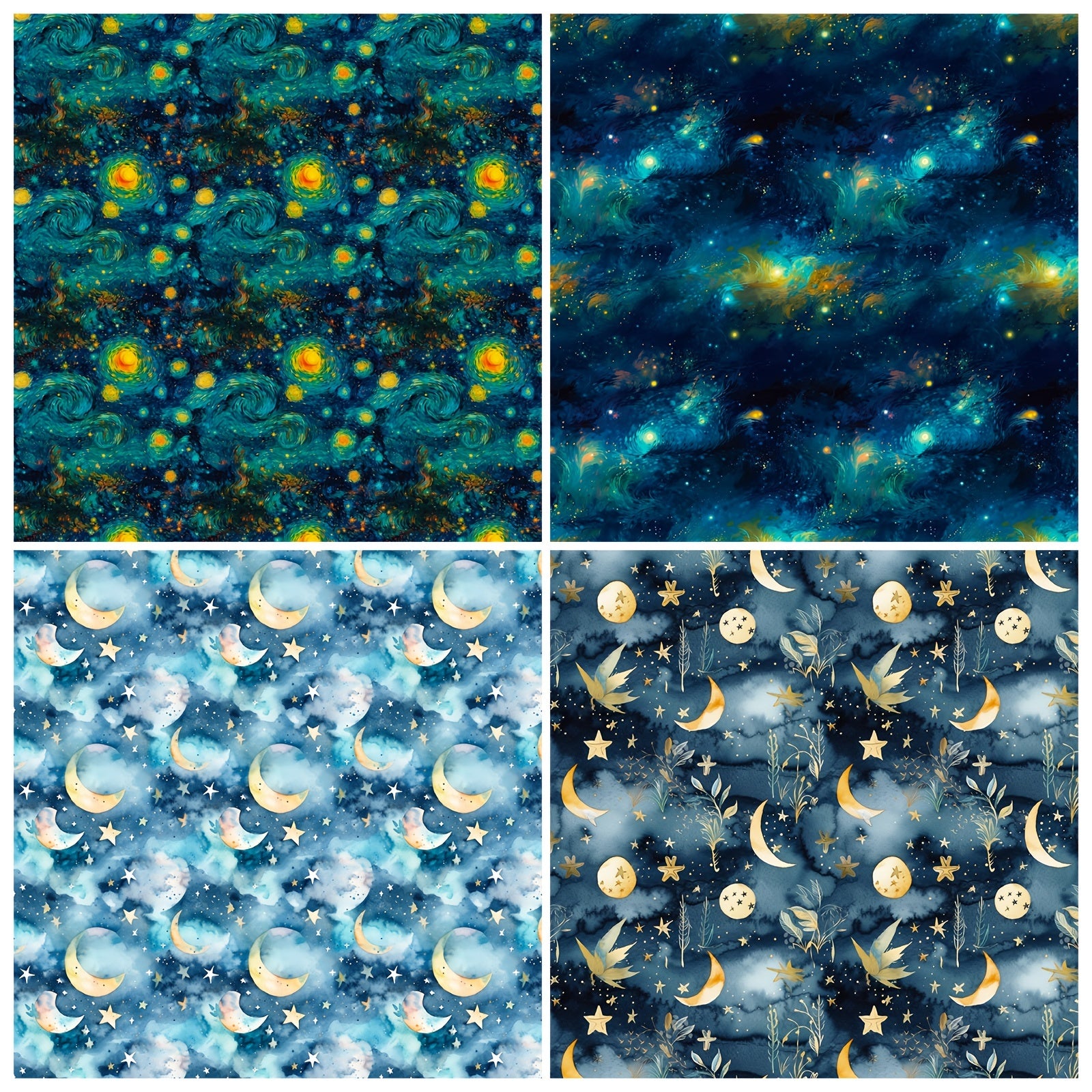 12pcs Starry Sky Series Brochure Material Paper for Background DIY Photo Album