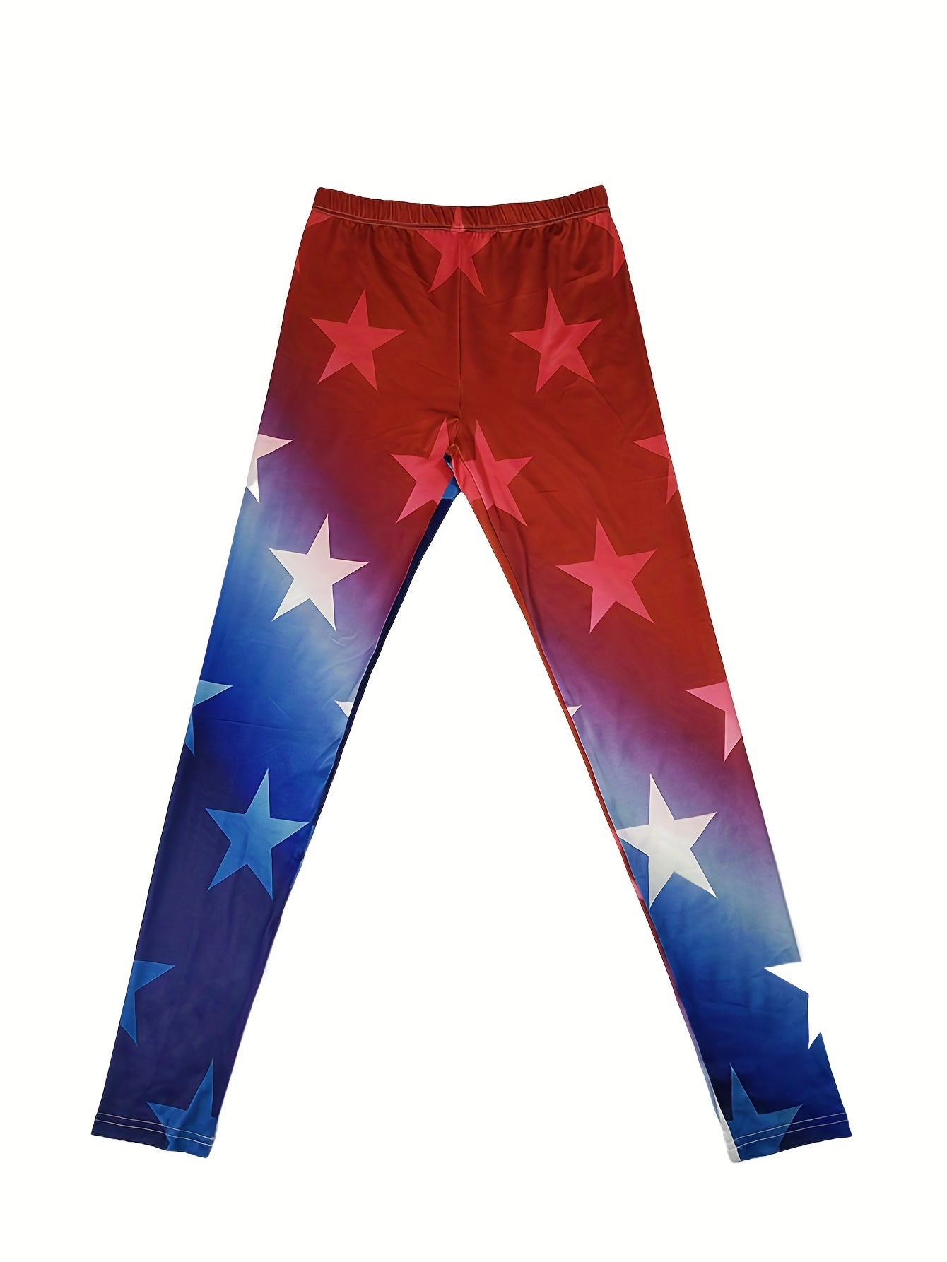 Flag Star Print Skinny Leggings Casual Stretchy Leggings
