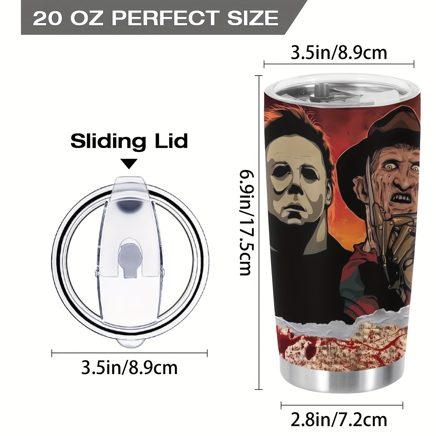 20oz Halloween Cup Stainless Steel Tumbler