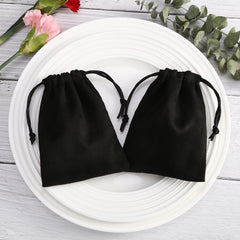 5pcs Flannel Velvet Jewelry Drawstring Bag Pouch for Christmas Wedding Favors