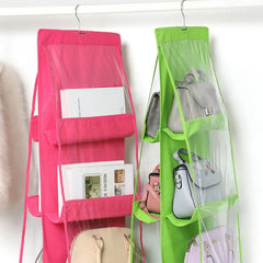 6 Pocket Foldable Hanging Bag 3 Layers Folding Shelf Bag Purse Handbag Organizer