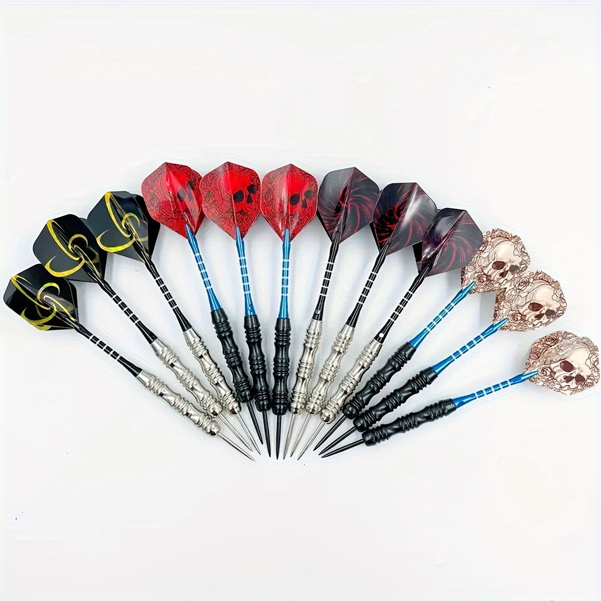 12pcs Professional Metal Darts Steel Tip Set with Non-slip Aluminum Rod