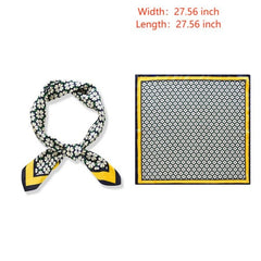 70cm Geometric Flower Print Square Scarf Neckerchief Bandana