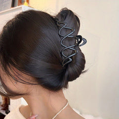 Wavy Hair Claw Clip Alloy Non Slip Strong Hold Grip Hair Jaw Clip