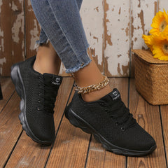 Women's Lace Up Running Shoes Lightweight Comfortable Low Top Sport Shoes