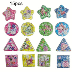 15pcs Cartoon Maze Toys Children Educational Mini Rolling Ball Game Toys