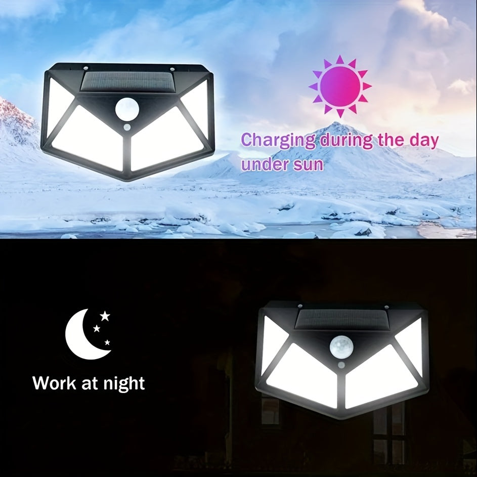 100LED Solar Wall Light Outdoor Waterproof Energy Saving