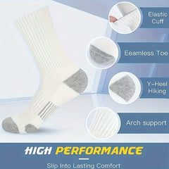 3 Pairs Men's Mid Crew Sport Socks - Sweat Absorbing, Comfy, Breathable
