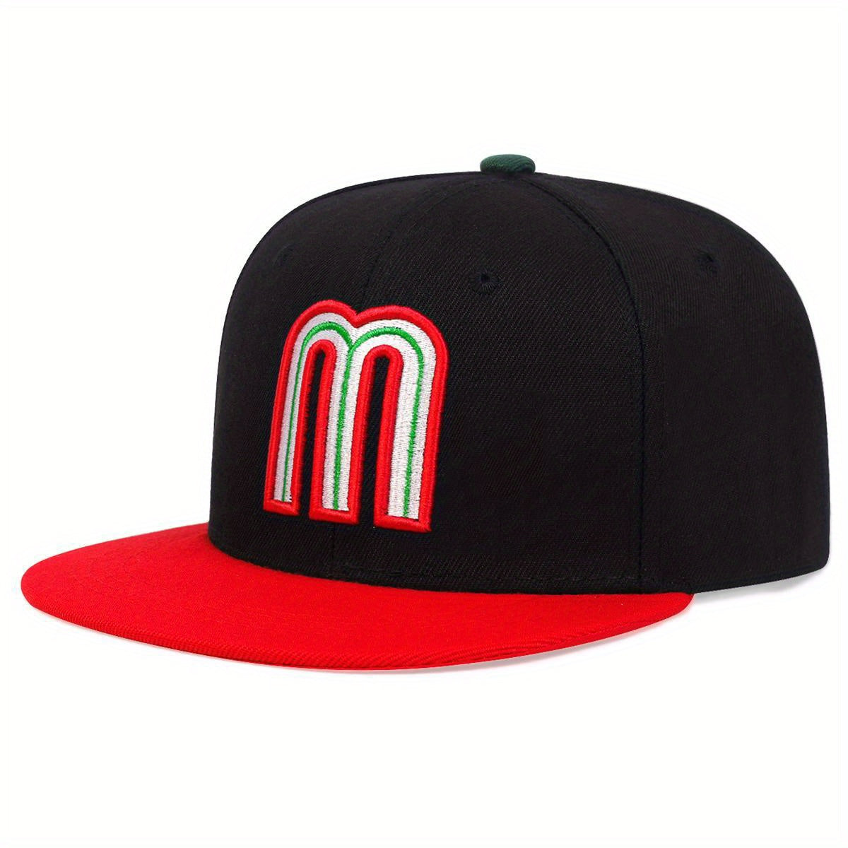 M Embroidery Snapback Hat Unisex Baseball Cap Block Sunshade Dad Hats