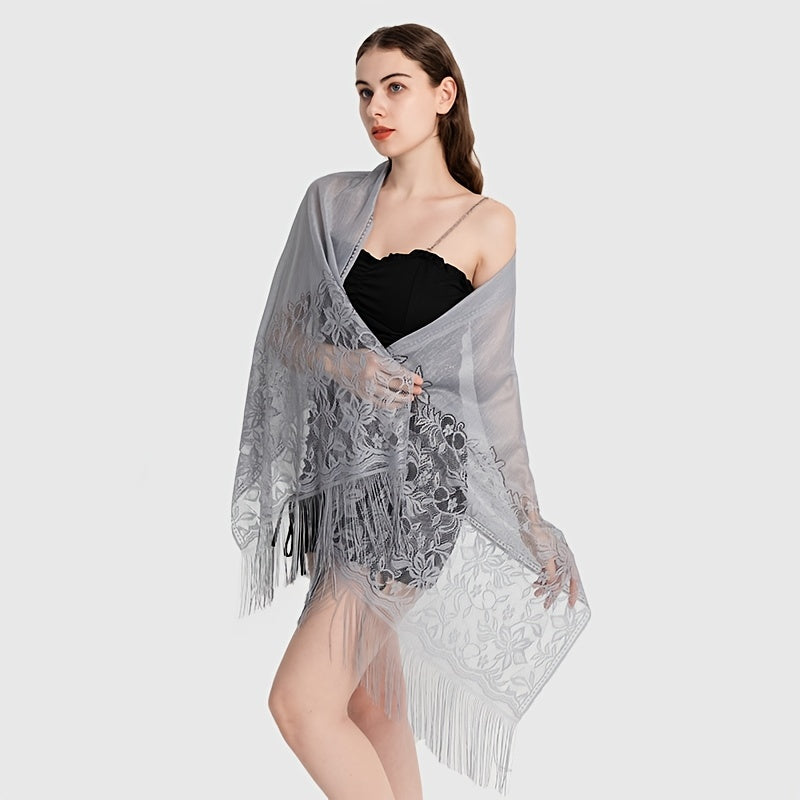 Lace Tassel Lily Scarf Solid Headband Women's Shawl