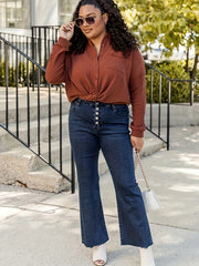  Flared Leg Jeans - Button Fly Medium Stretch