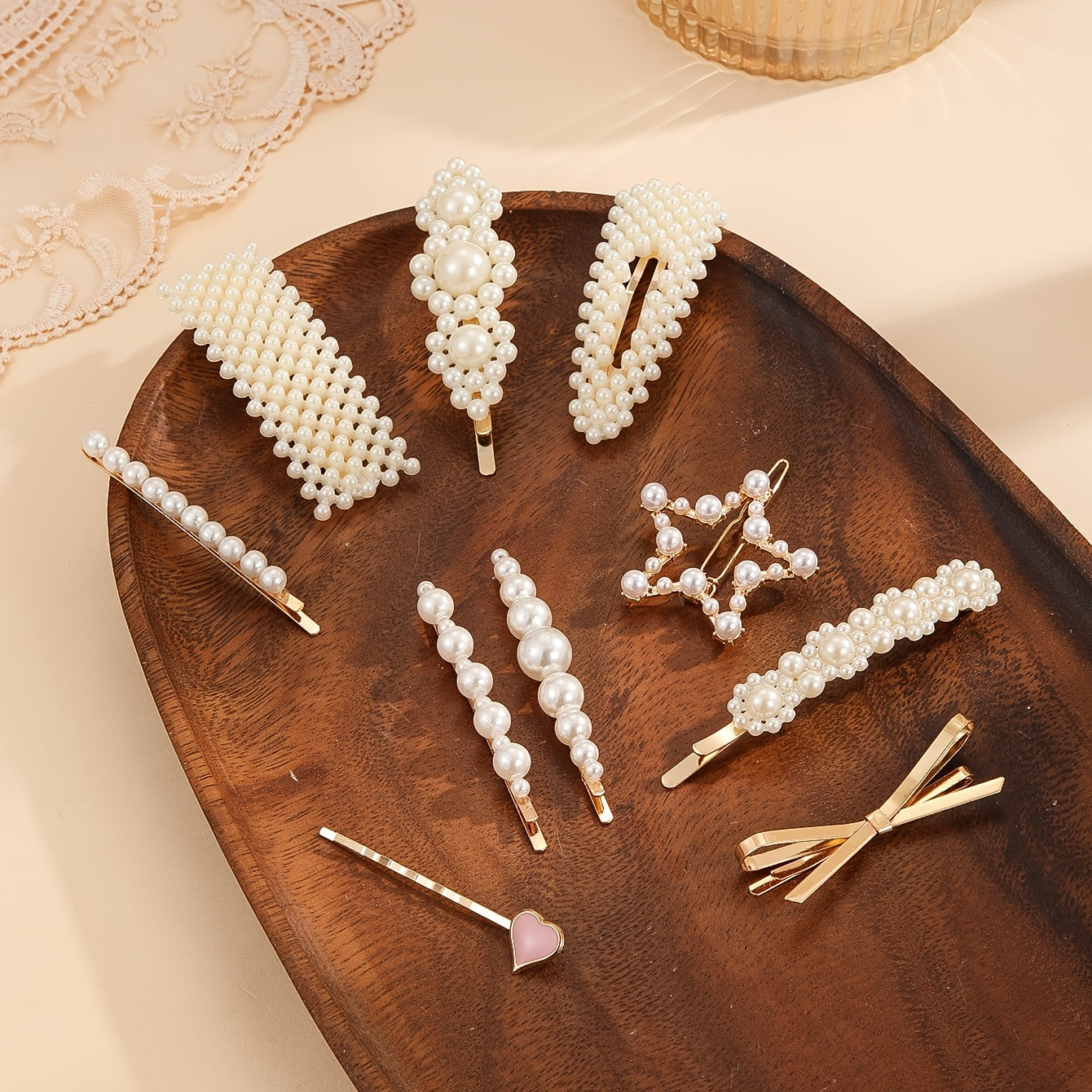 10pcs Pearl Barrettes Hair Clip Bridal Hair Accessories