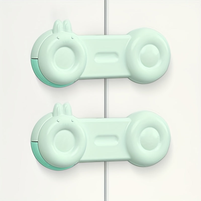 2pcs Baby Safety Lock Anti-pinch Drawer Refrigerator Cabinet Door Sliding Lock