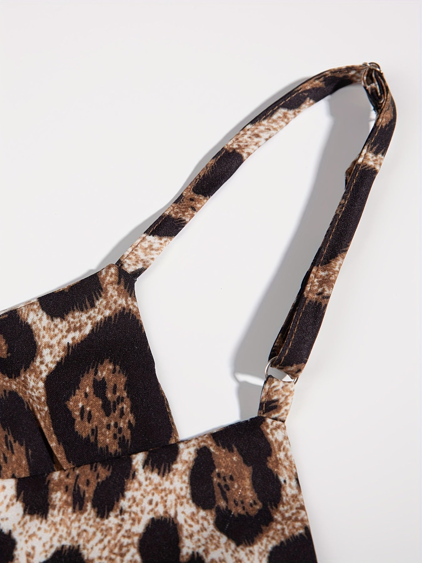  Leopard Print V Neck Harem Jumpsuit