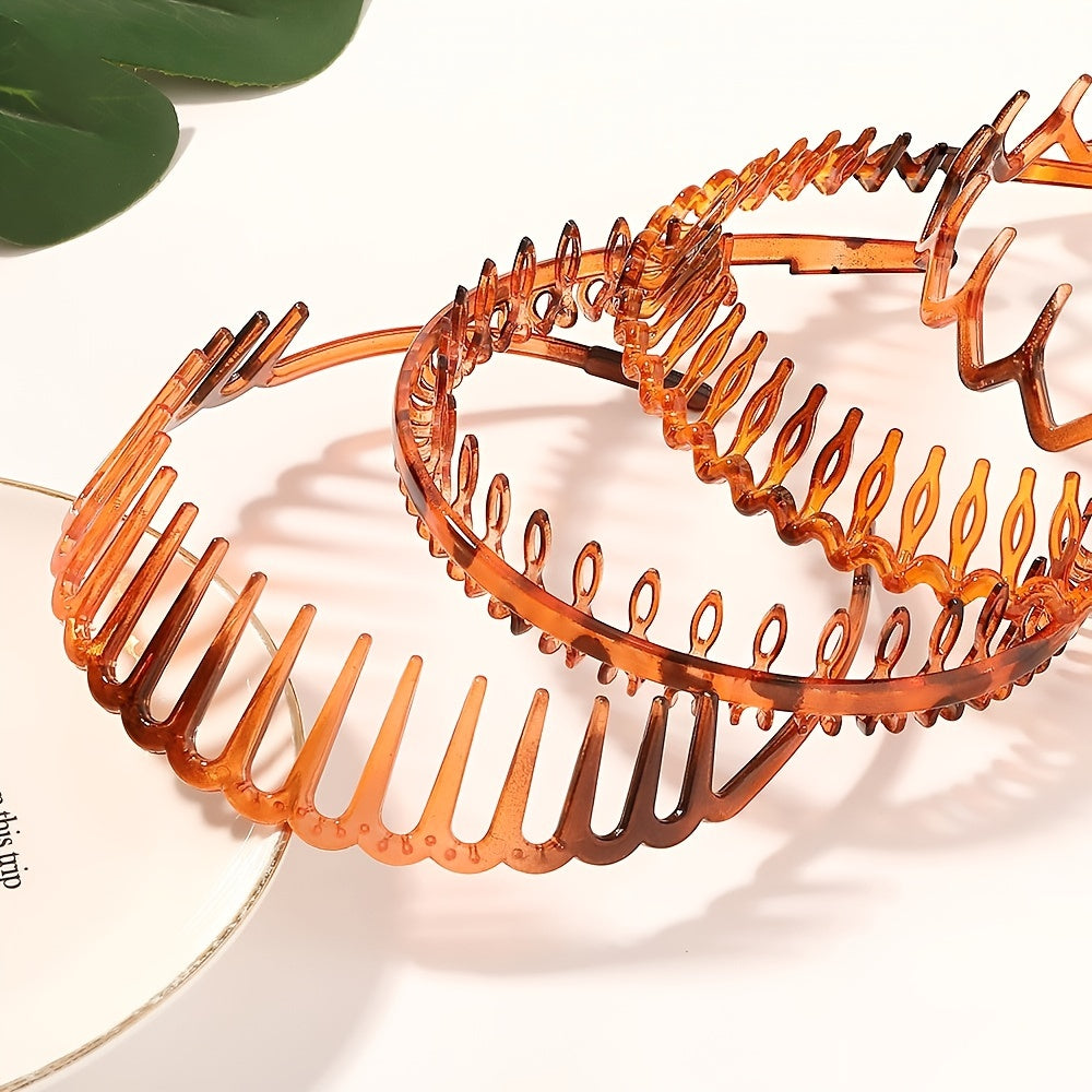 Non Slip Brown Toothed Headband Hair Comb Hairband