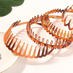 Non Slip Brown Toothed Headband Hair Comb Hairband