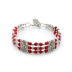 Boho Beaded Bracelet Feather Pendant Hand Jewelry
