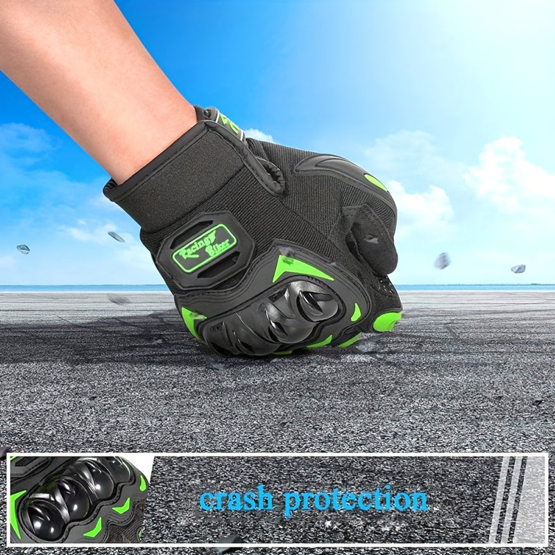 Touch Screen Motorcycle Riding Gloves with Hard Knuckle Protection